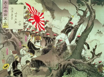 Scène de la guerre sino-japonaise en Corée